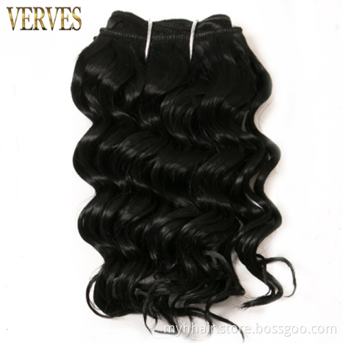 Deep wave 8 inch Black Synthetic Hair weaving 100g/pcs Hair Weaving Bundles High Temperature Hair Extensions